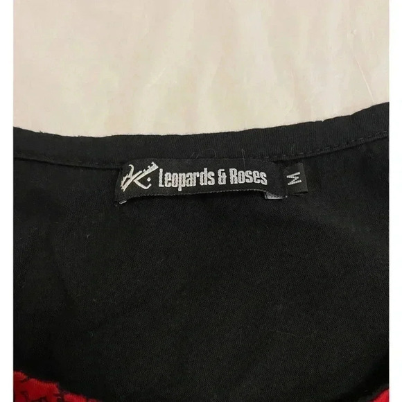 Leopards & Roses Made In Nepal Black Red Mini Sleeveless Dress Size Medium - Picture 14 of 15